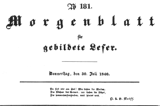 Morgenblatt f�r gebildete Leser